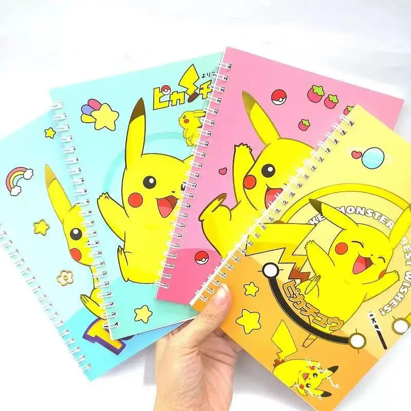Pikachu Mystery Set - 4 PCS Notebook with Pen, Surprise Cute Designs! Diary Journal for School Girls, Stationery Gift Box for Ki
