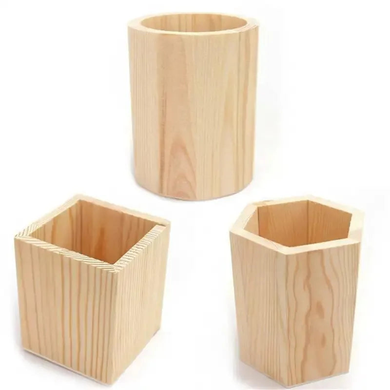 Wooden stationery storage box for pens, pencil cases, office pen holders, makeup brush containers, stationery supplies,